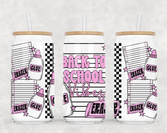BACK TO SCHOOL VIBES GLASS WRAP