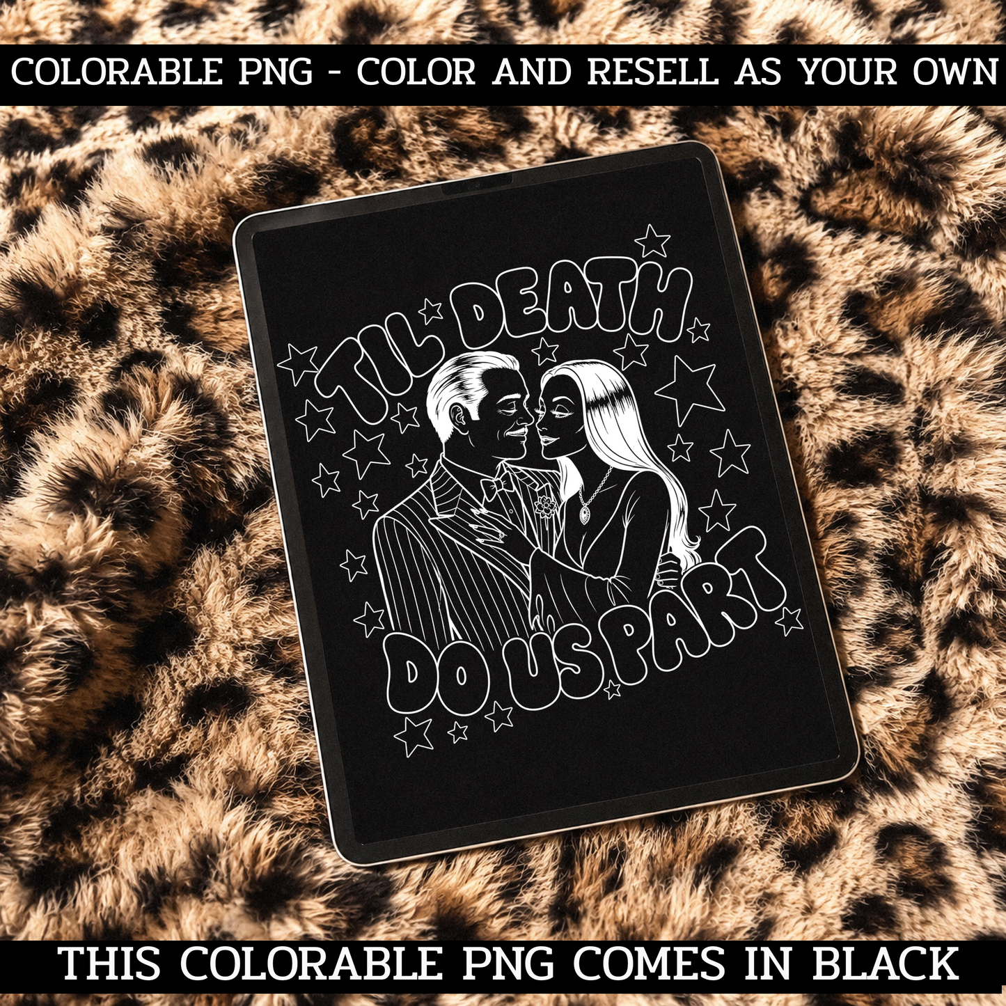 TIL DEATH ADDAMS COLORABLE PNG ★ COLOR & RESELL ★