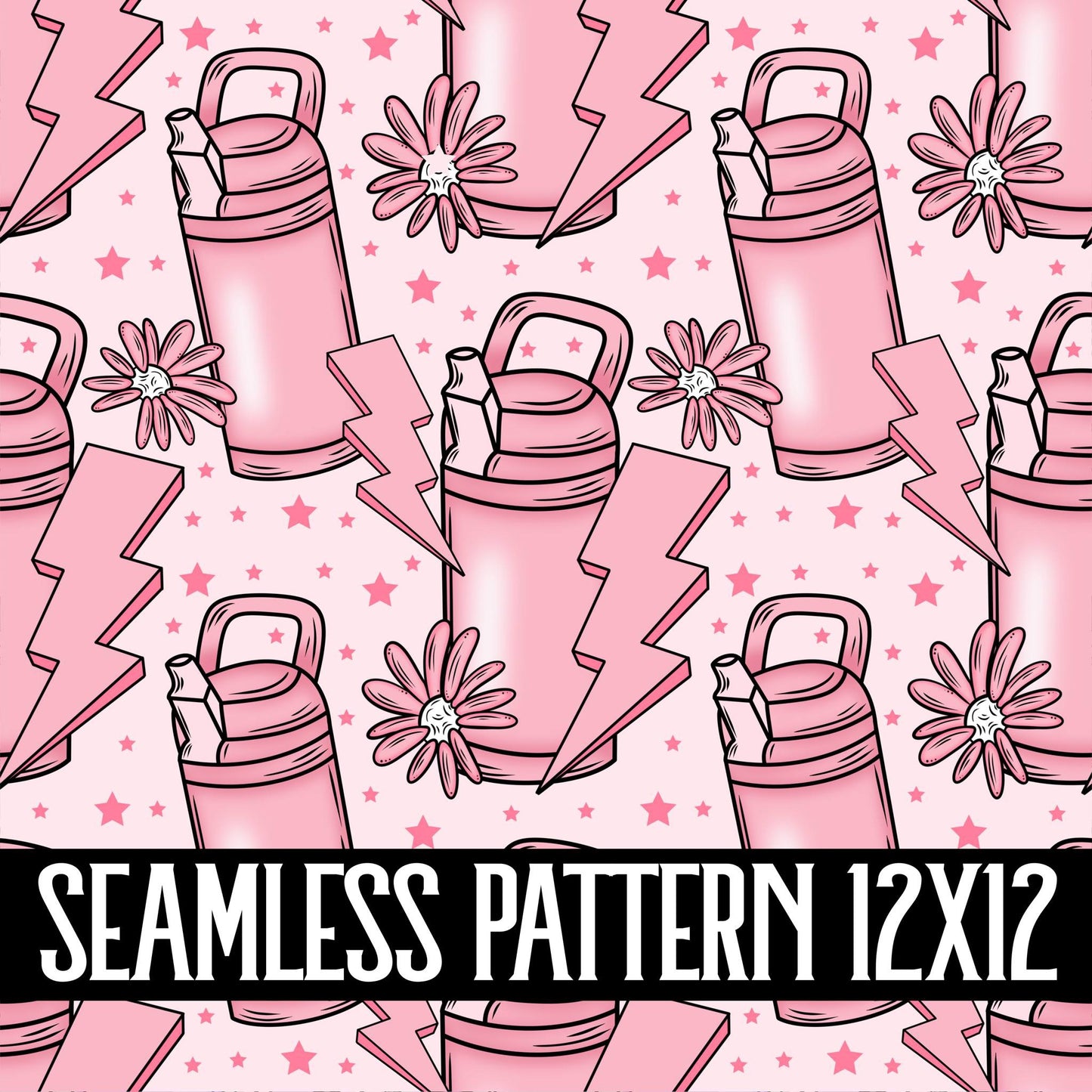 FLORAL BOTTLES SEAMLESS PATTERN