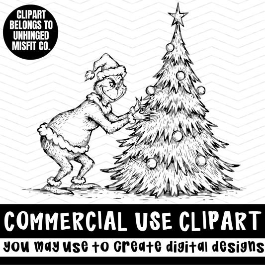 MEANIE CHRISTMAS CLIPART *NO LICENSING REQUIRED - MAY CREATE DIGITAL DESIGNS*