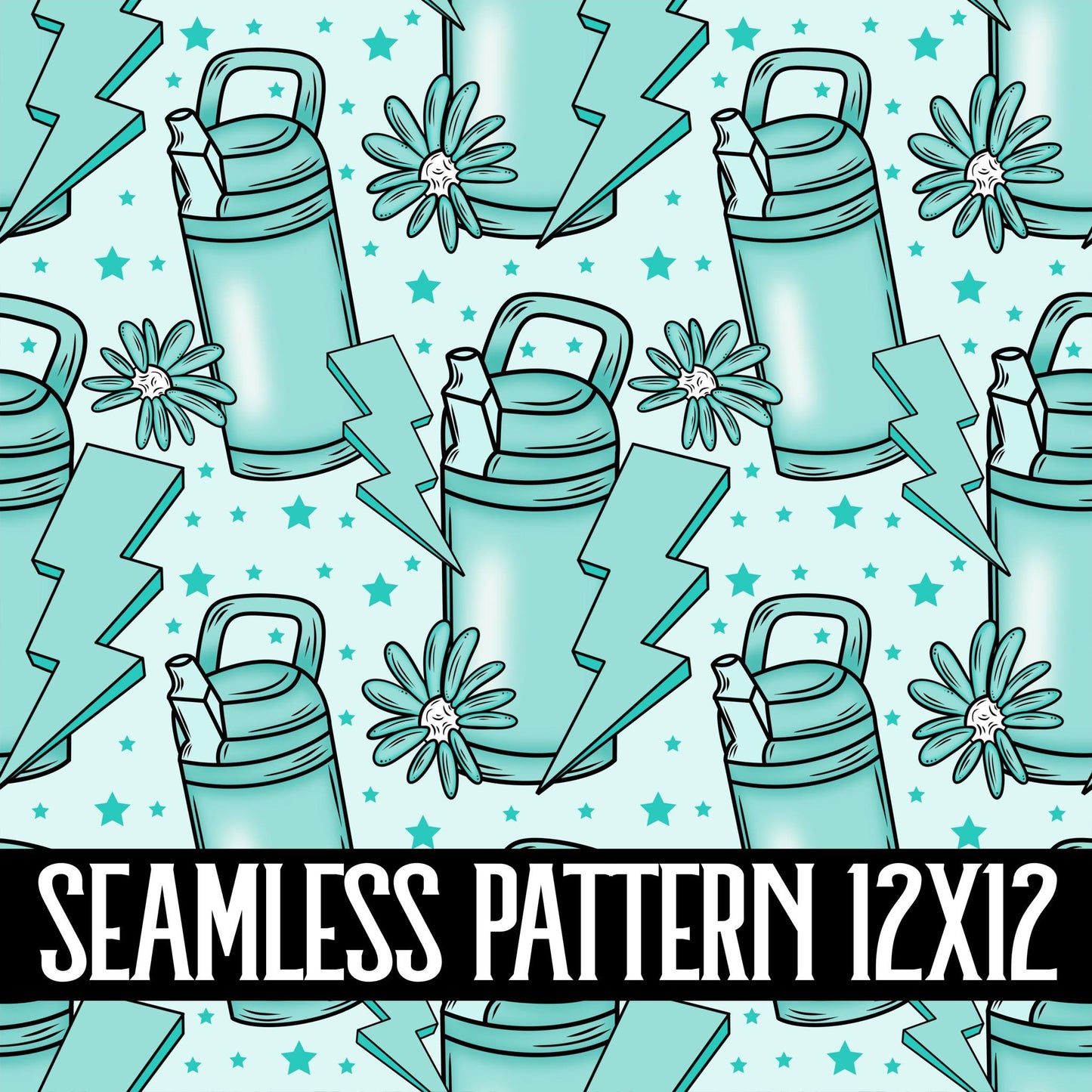 FLORAL BOTTLES SEAMLESS PATTERN