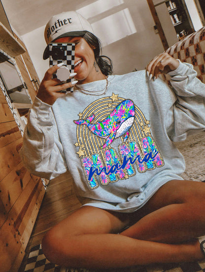 MAMA W/ WHALE  DIGITAL DESIGN