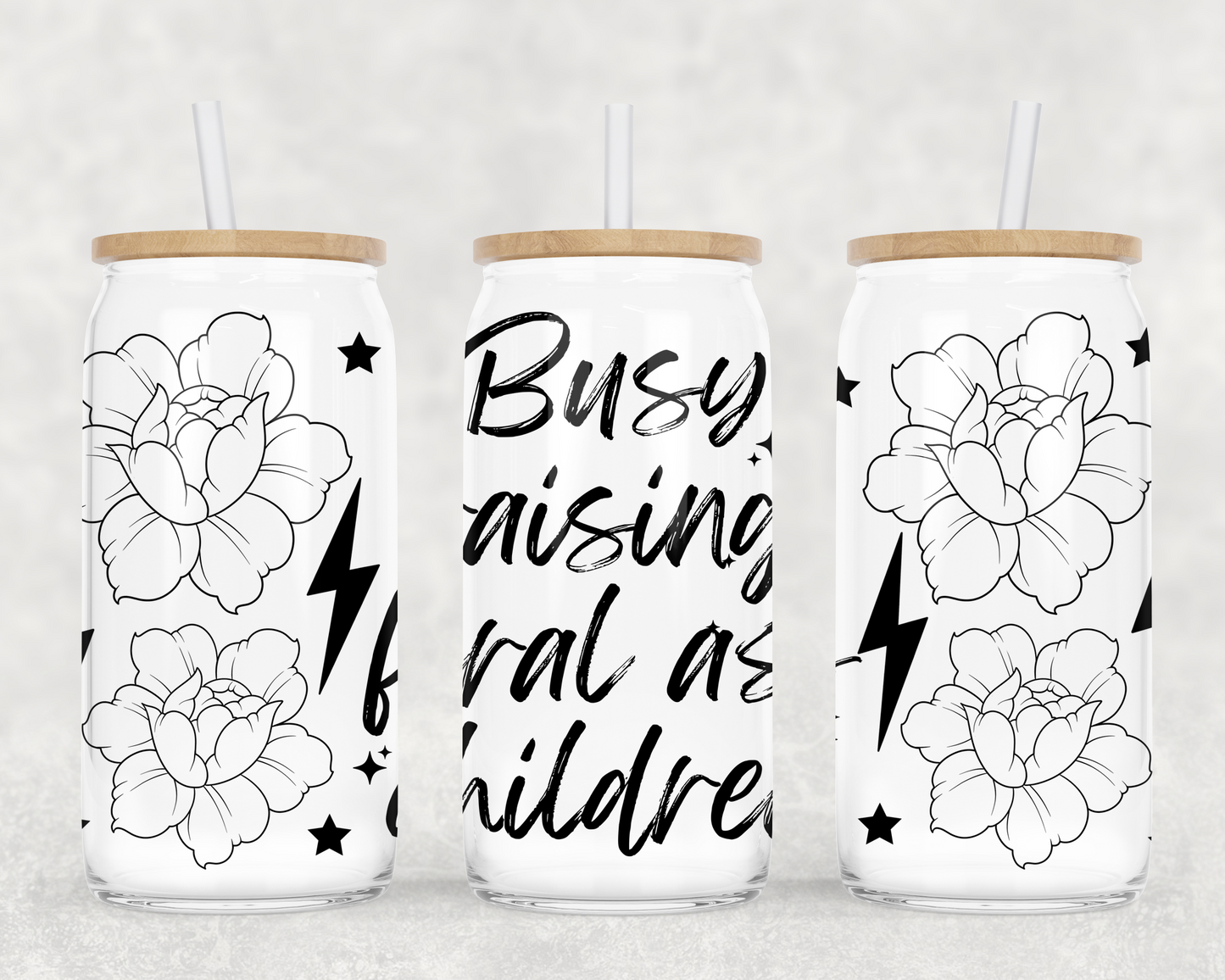 BUSY RAISING FERAL KIDS GLASS WRAP