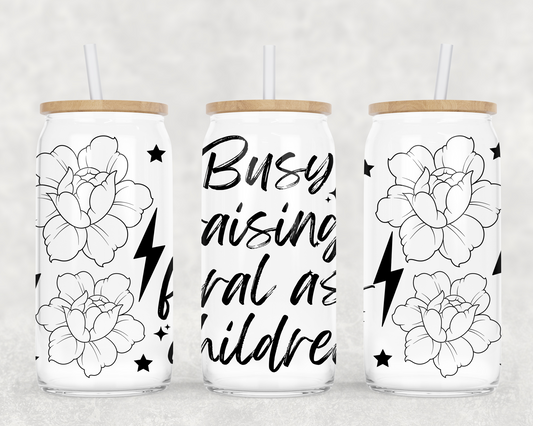 BUSY RAISING FERAL KIDS GLASS WRAP