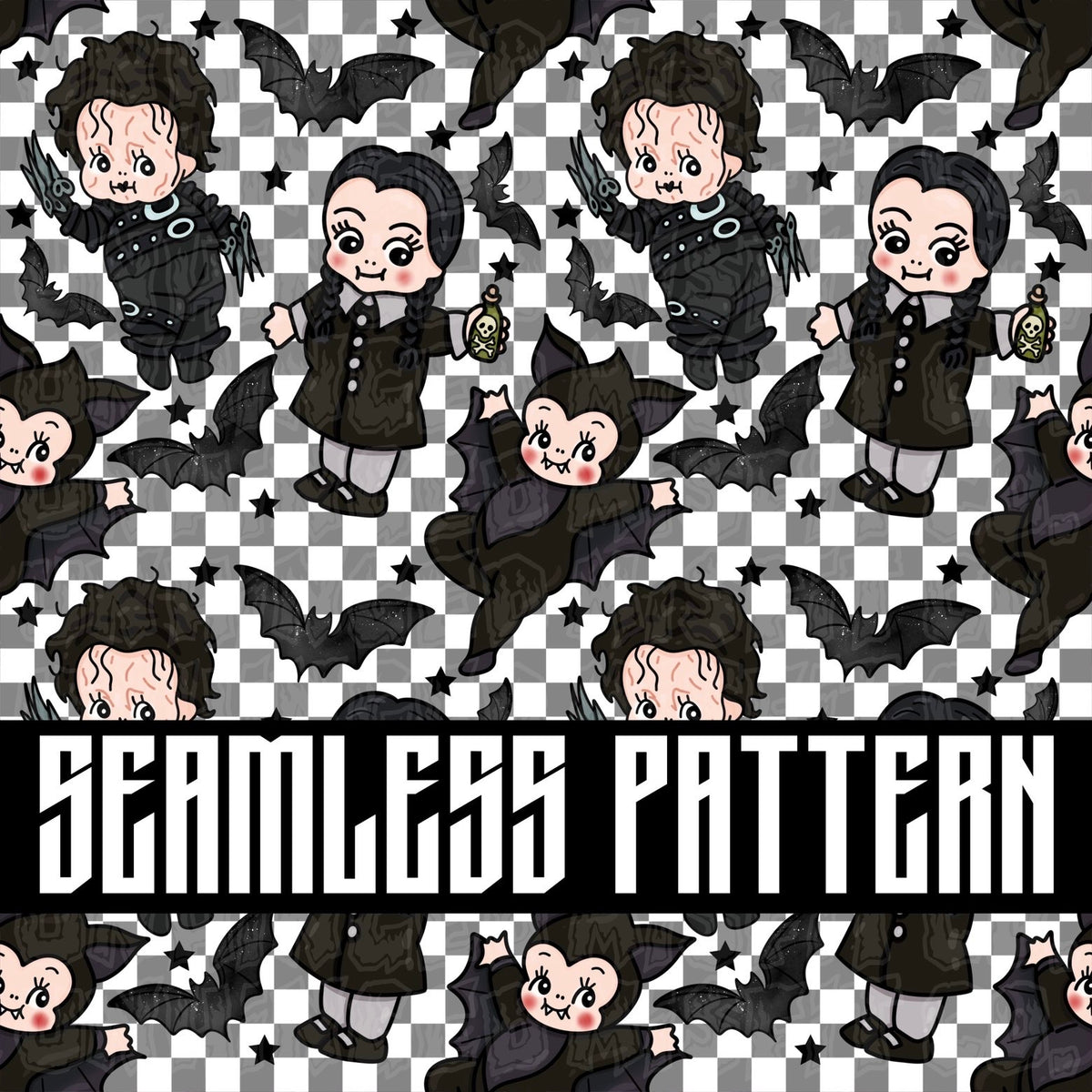 CHIBI WEDNESDAY SEAMLESS PATTERN – Lyttle Design Co