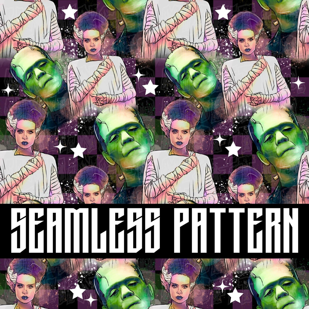 SPOOKY COUPLE SEAMLESS PATTERN