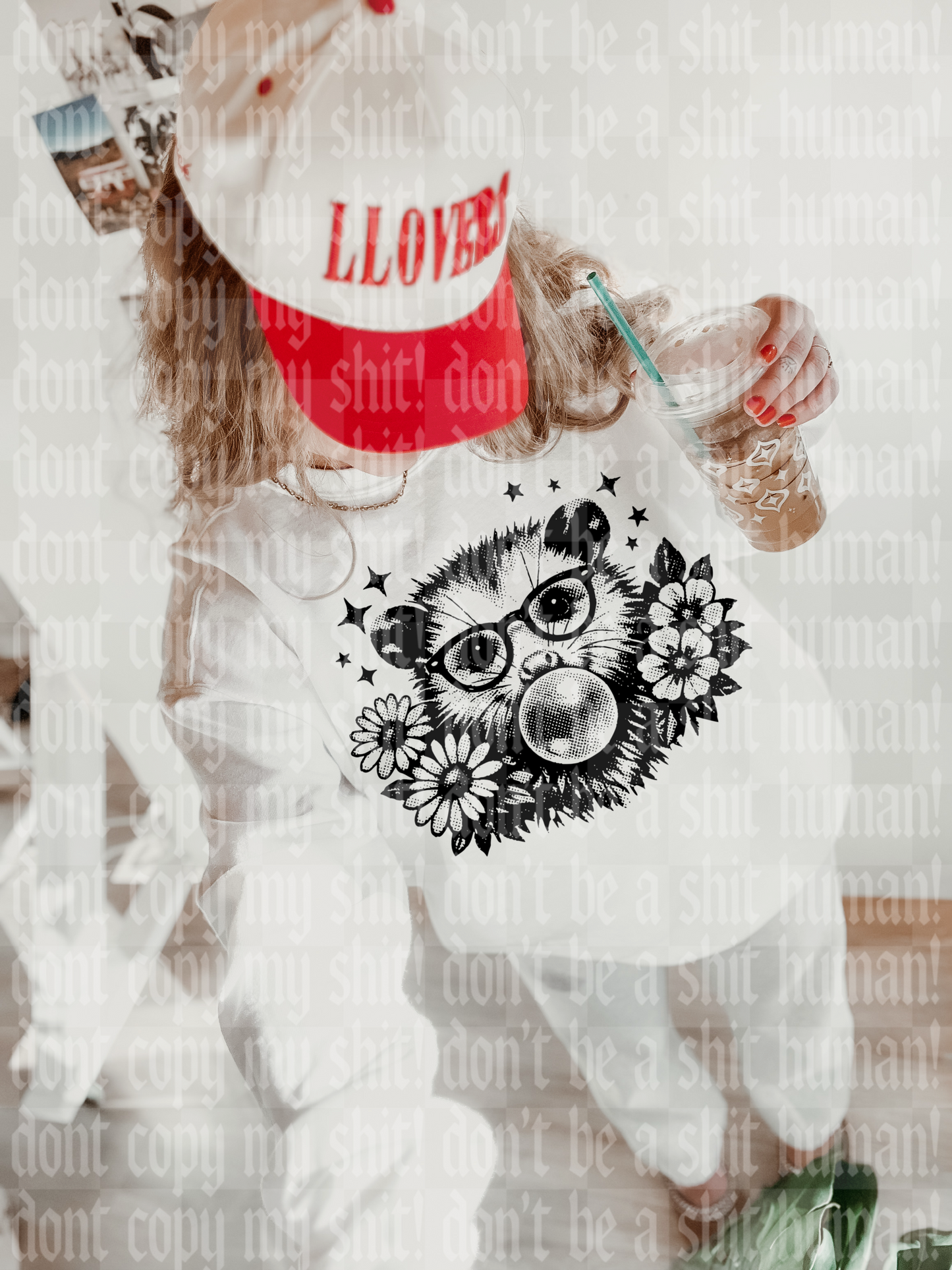 PREPPY HALFTONE OPOSSUM DIGITAL DESIGN