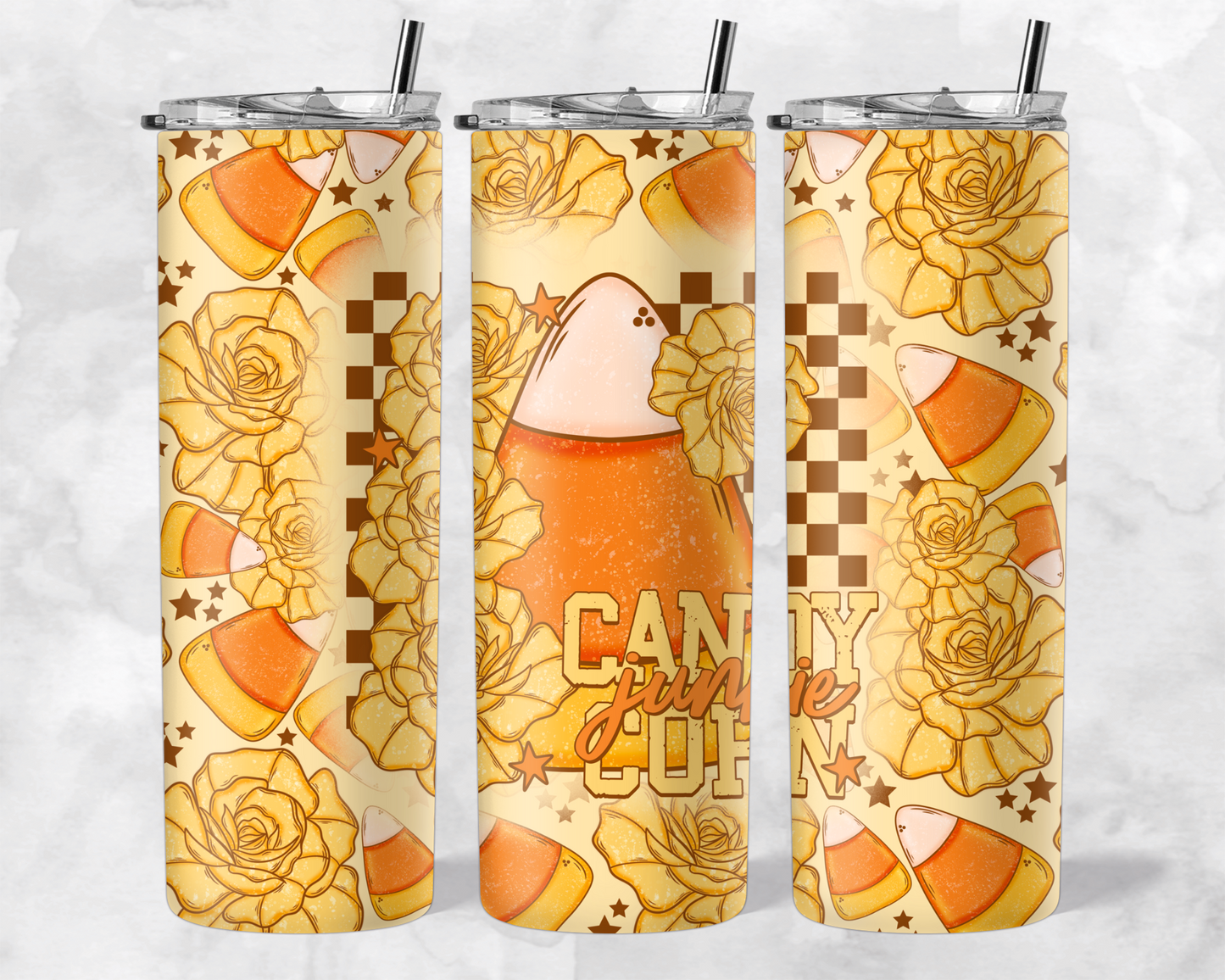 CANDY CORN JUNKIE TUMBLER WRAP