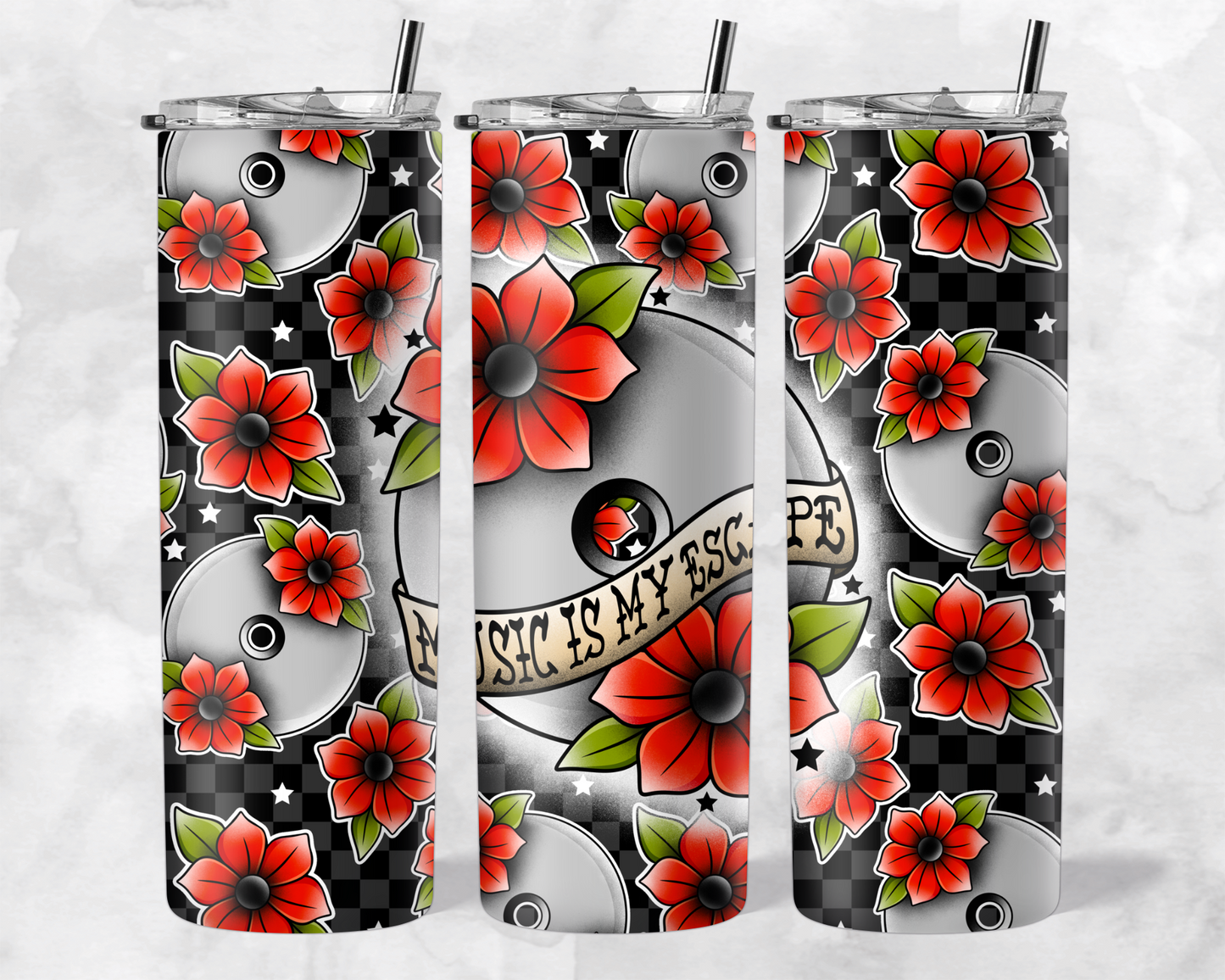 MUSIC IS MY ESCAPE TUMBLER WRAP