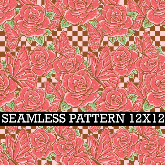 FLORAL BUTTERFLY SEAMLESS PATTERN