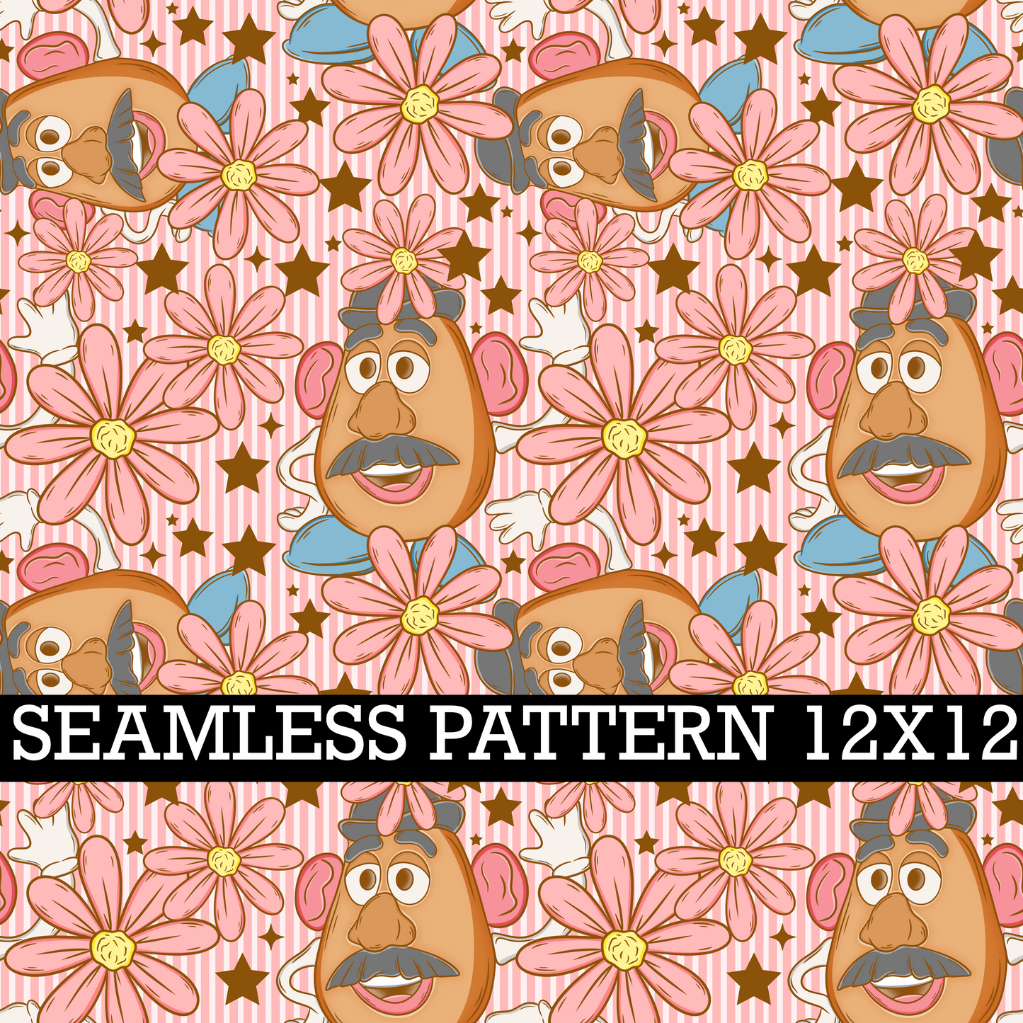 POTATO HEAD FLORAL SEAMLESS PATTERN