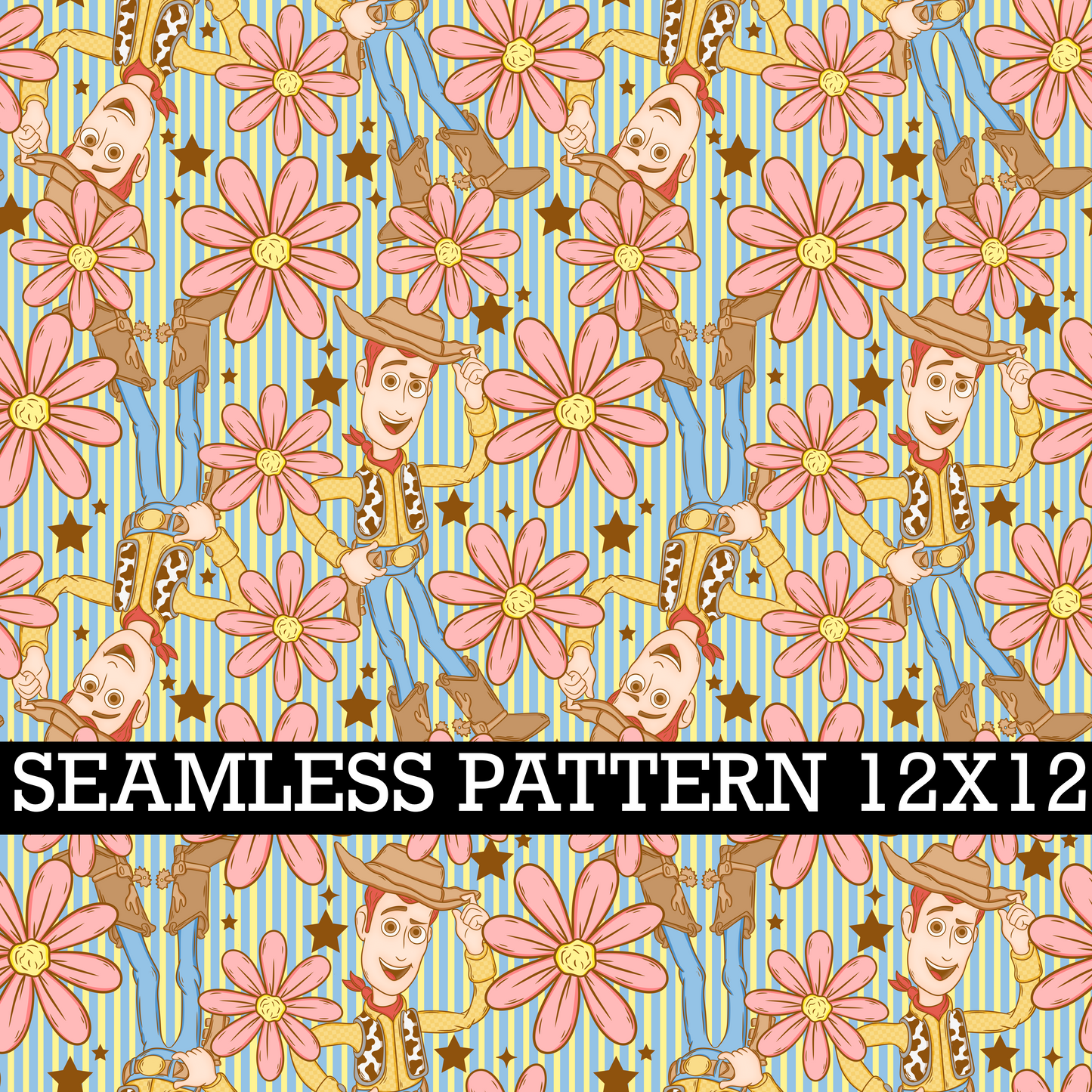 COWBOY FLORAL SEAMLESS PATTERN