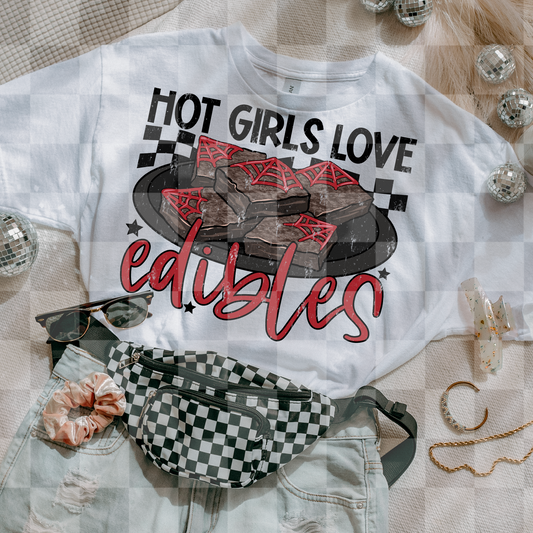 HOT GIRLS LOVE EDIBLES RED DIGITAL DESIGN
