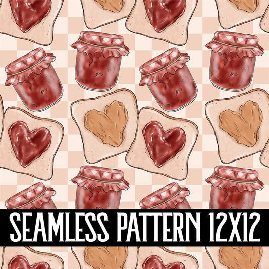 PEANUT BUTTER & JELLY SEAMLESS PATTERN