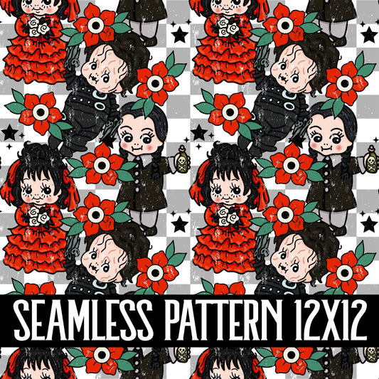 HORROR DOLLS SEAMLESS PATTERN
