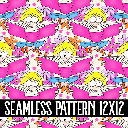 BOOKISH LIZ SEAMLESS PATTERN
