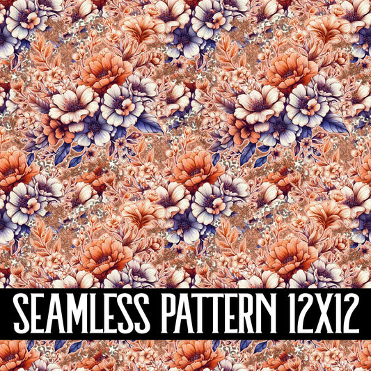 GLITTER FLORALS SEAMLESS PATTERN