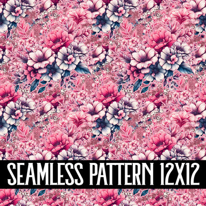 GLITTER FLORALS SEAMLESS PATTERN
