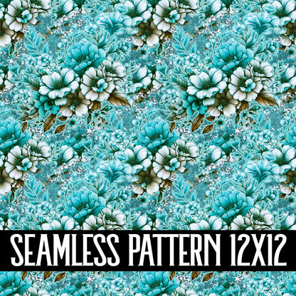 GLITTER FLORALS SEAMLESS PATTERN