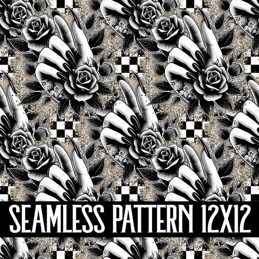 FLORAL HAND SEAMLESS PATTERN