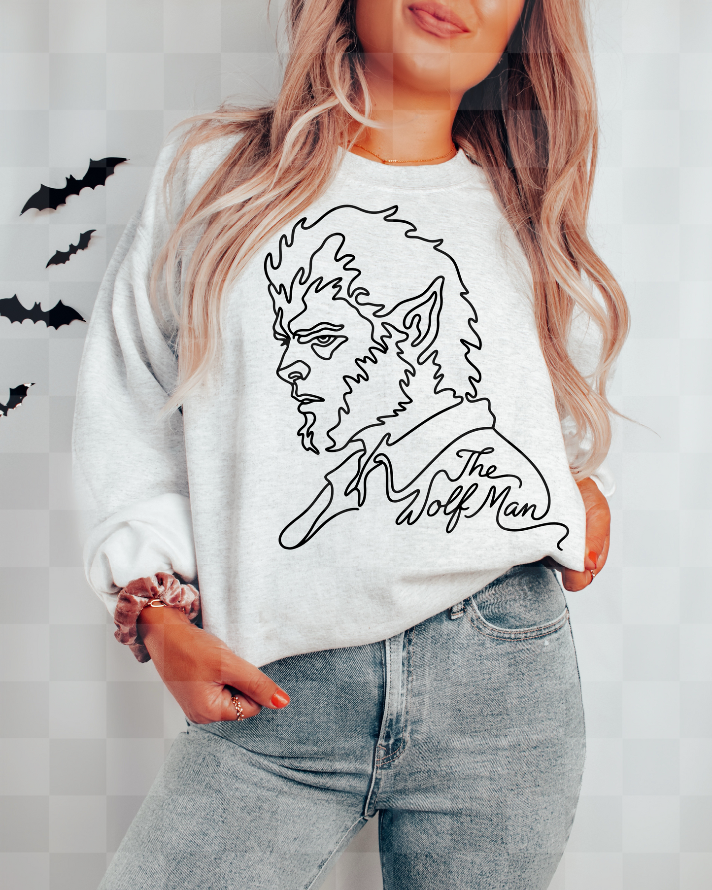 WOLF MAN LINE ART DIGITAL DESIGN