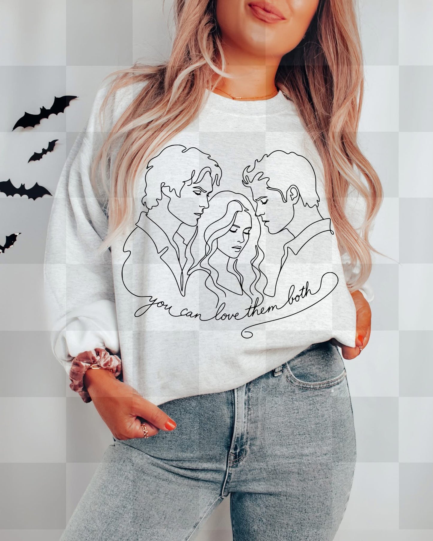 YOU CAN LOVE THEM BOTH LINE ART DIGITAL DESIGN
