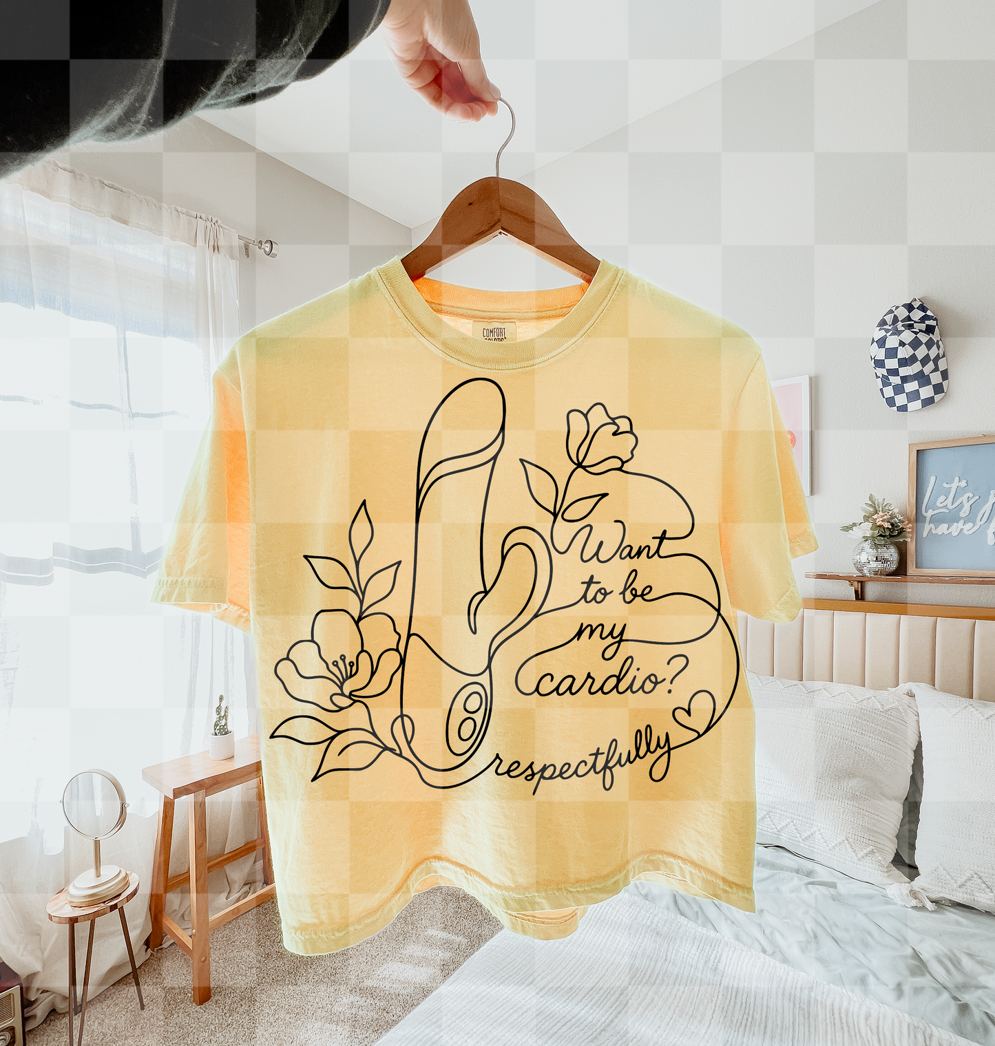 WANT TO BE MY CARDIO LINE ART DIGITAL DESIGN