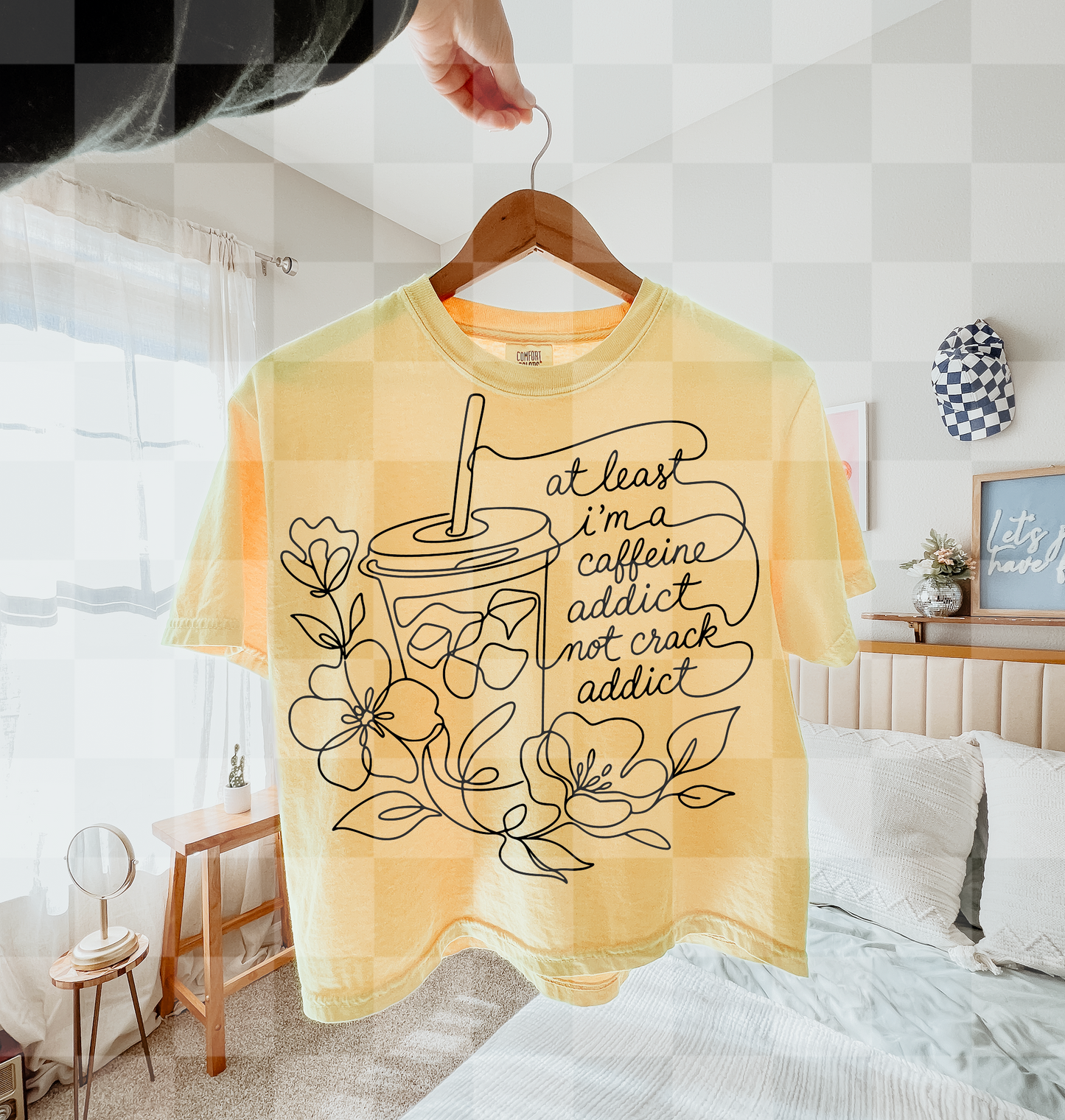 CAFFEINE ADDICT NOT CRACK ADDICT LINE ART DIGITAL DESIGN