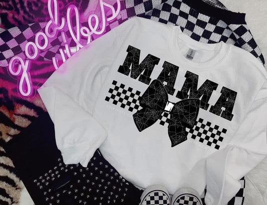 mama black bow with checkered png | sublimation png | inspiration png | digital download | png file | edgy png