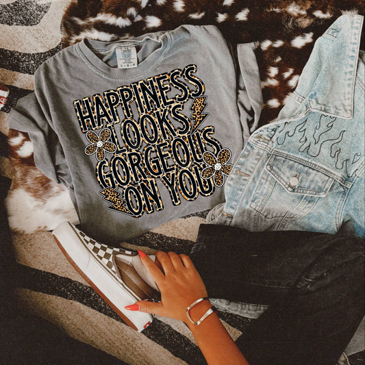 HAPPINESS LOOKS GORGEOUS ON YOU PNG DESIGN