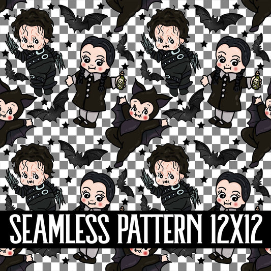 SPOOKY DOLLS SEAMLESS PATTERN