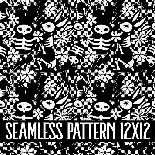 SPOOKY BUNNY SEAMLESS PATTERN