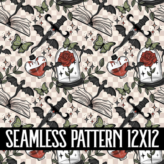 FANTASY BOOK SEAMLESS PATTERN