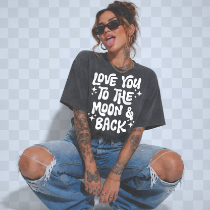 LOVE YOU TO THE MOON AND BACK PNG DIGITAL DESIGN