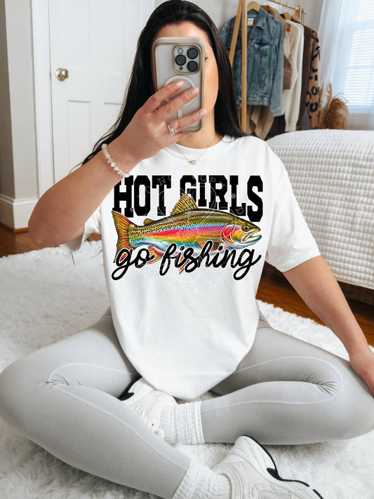 HOT GIRLS GO FISHING DIGITAL DESIGN