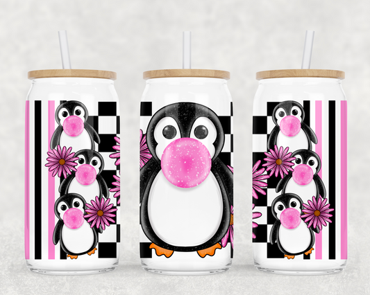 Bubble Gum Penguin Glass Wrap *NO LICENSING REQUIRED*