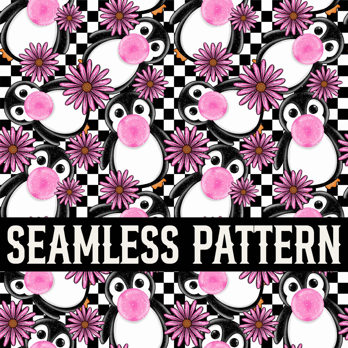 Bubble Gum Penguin Seamless *NO LICENSING REQUIRED*