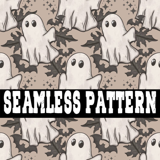 Spooky Ghost Seamless - Commercial Use - No Licensing