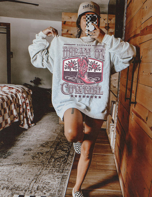 Dream On Cowgirl PNG Design *NO LICENSING REQUIRED*