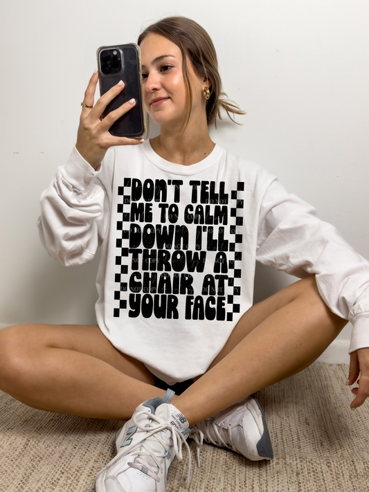 Throw A Chair At Your Face PNG Design *NO LICENSING REQUIRED*