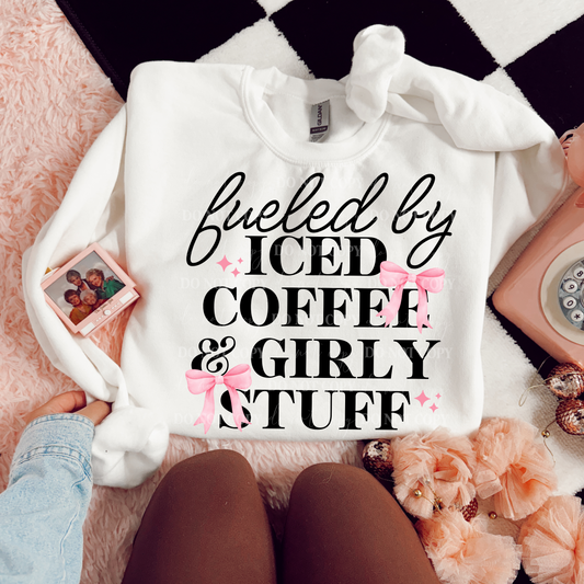 Iced Coffee & Girly Stuff PNG Design *NO LICENSING REQUIRED*
