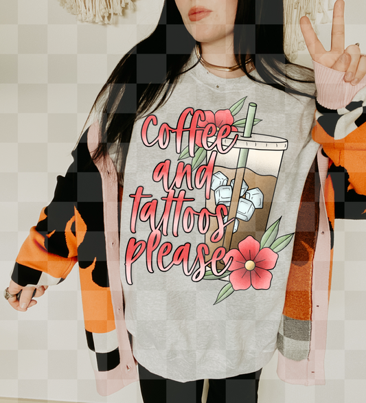 COFFEE AND TATTOOS PLEASE DIGITAL DESIGN