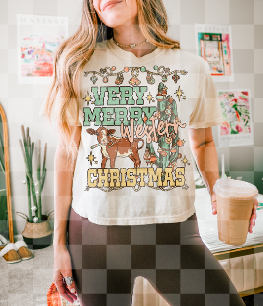 MERRY WESTERN CHRISTMAS GRUNGE DIGITAL DESIGN