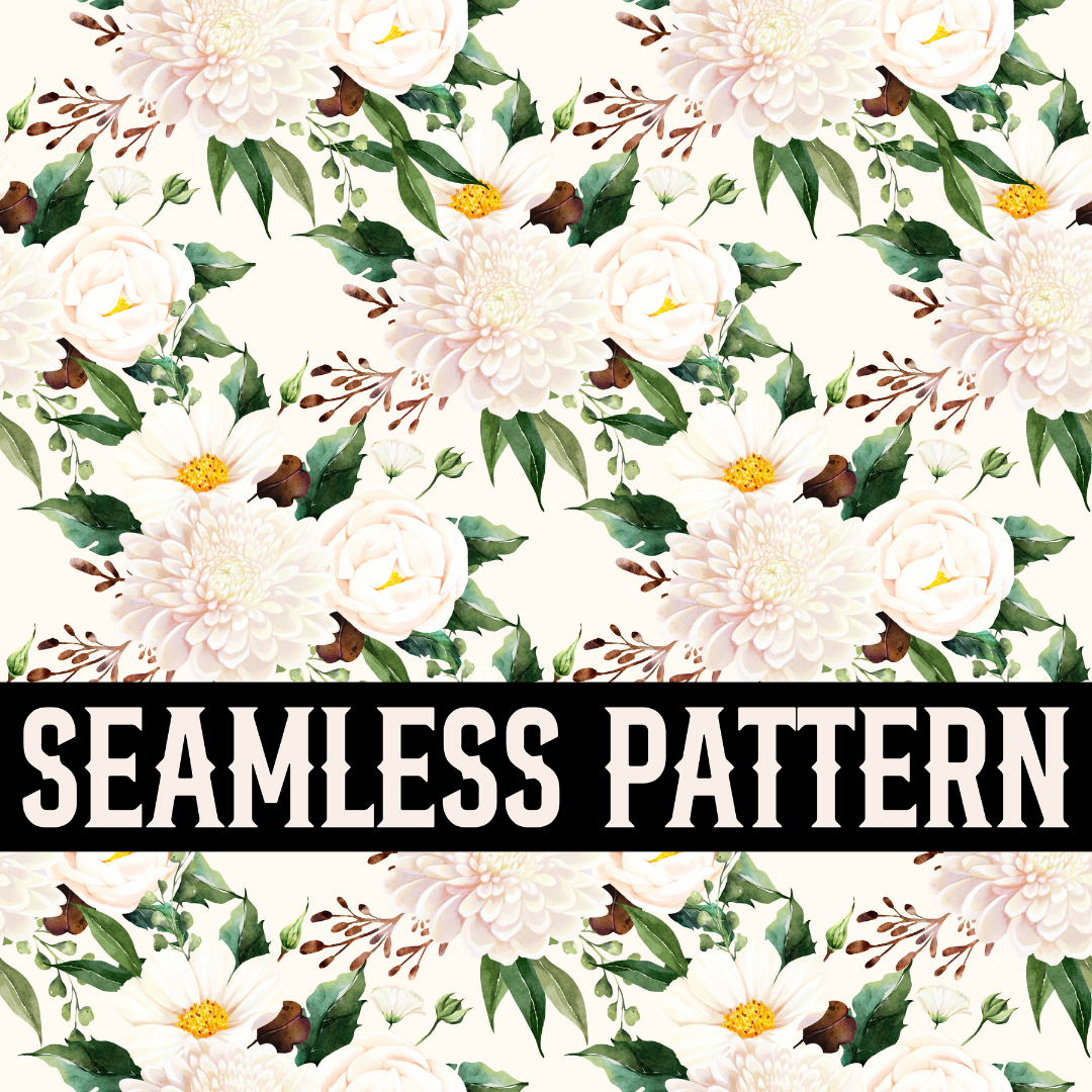 TAN FLORAL SEAMLESS PATTERN