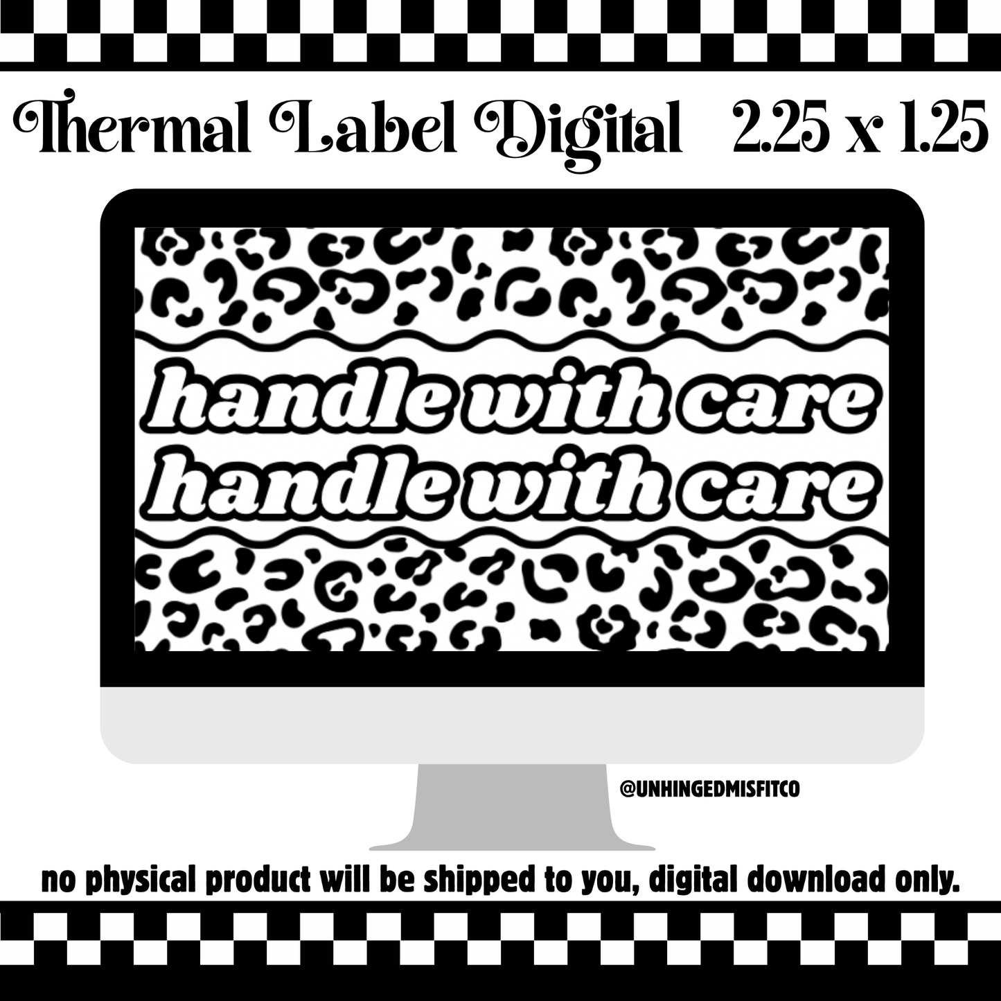 HANDLE WITH CARE THERMAL LABEL