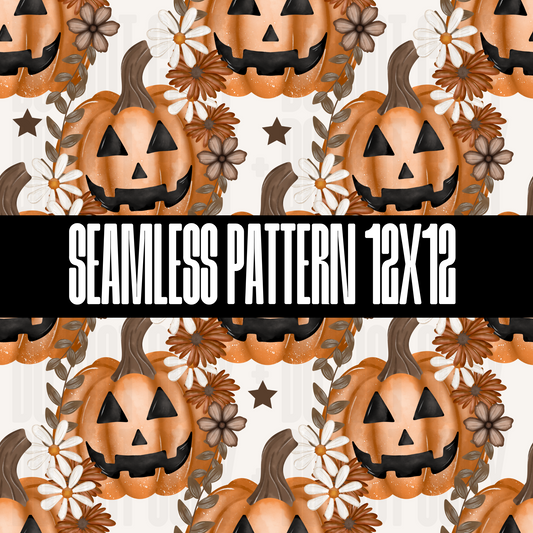 WATERCOLORED PUMPKIN SEAMLESS DESIGN - NO LICENSING REQUIRED - AUGUST 2024