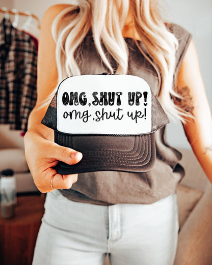 omg shut up png | sublimation png | humor png | typography png | digital download | png file | edgy png | single color png