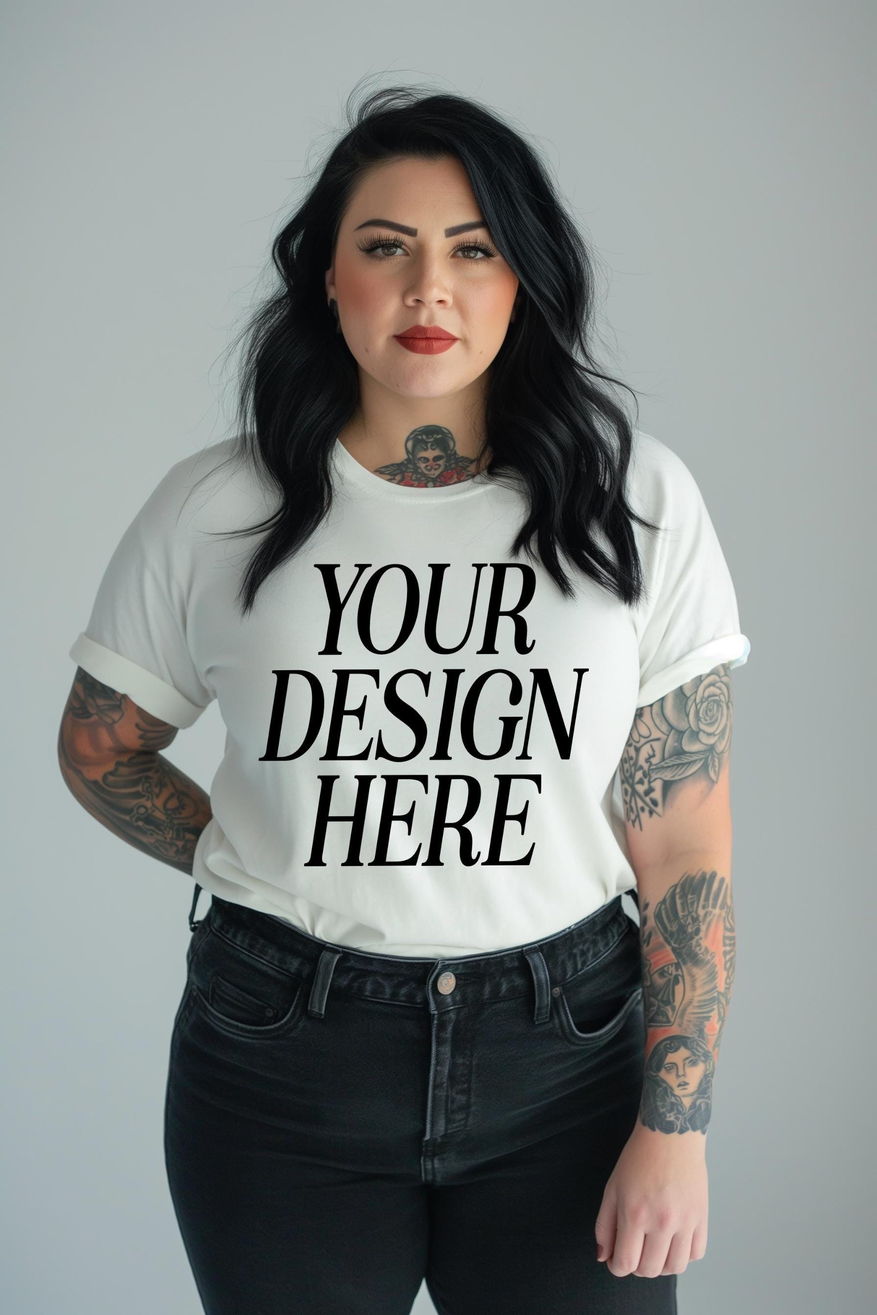 female white shirt mockup | commercial use mockup | mockup | edgy mockup | modeled mockup